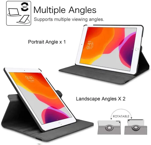 Vista 3 de Funda para iPad de 9.7 pulgadas 2018 2017/iPad Air 2 – Funda protectora con soporte giratorio de 360 grados, funda protectora inteligente