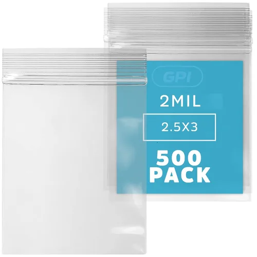 Vista 19 de GPI Paquete de 200 bolsas de plástico transparente con cremallera de 1 pulgada x 1 pulgada de grosor, bolsas de polietileno resistentes y duraderas