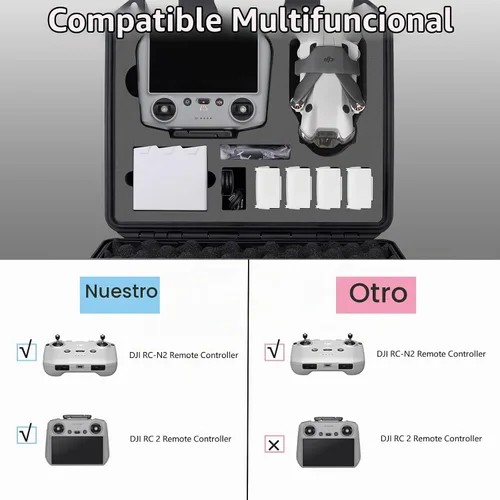 Vista 3 de Mini 4 Pro Case - Estuche portátil profesional de viaje rígido para DJI Mini 4 Pro Fly More Combo y accesorios para drones