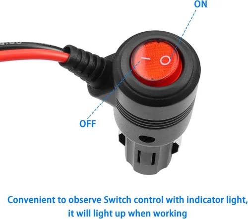 Vista 5 de GELRHONR Enchufe macho de repuesto para encendedor de cigarrillos de 12 voltios con cables y luz LED, cable de extensión de encendedor