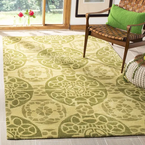 Vista 11 de SAFAVIEH Wyndham Collection - Alfombra decorativa de 2 x 3 pies, beige y azul, hecha a mano, lana moderna, ideal para zonas de alto tráfico