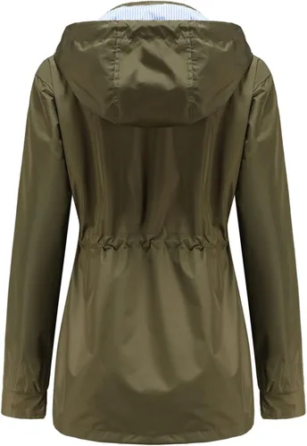 Vista 4 de MODFUL Chubasquero impermeable para mujer, chaqueta impermeable con capucha ligera