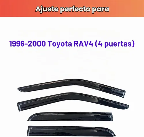 Vista 2 de KPY Protector de lluvia compatible con Toyota RAV4 1996-2000 (4 puertas), 4PC Visera de ventana Deflectores de ventilación de ventana lateral