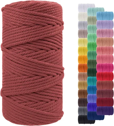 Vista 72 de Cordón de macramé de 0.079 pulgadas, cuerda de algodón natural de 109 yardas, hilo de cuerda de macramé para manualidades, ganchos de pared