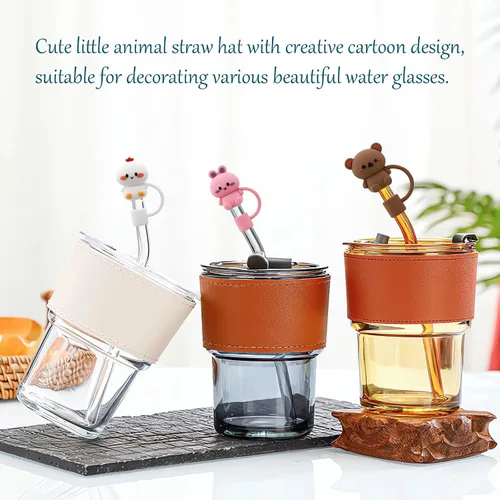 Vista 2 de LDKEDKF 11 piezas de cubiertas para pajitas de vaso Stanley, tapa de silicona para pajitas de vaso Stanley de 30 y 40 onzas con vasos, accesorios