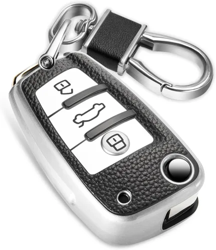 Vista 44 de para llavero de Cadillac con funda de TPU con superficie granulada y cuerda trenzada metálica, funda de llavero mejorada para 2020 en adelante CT4