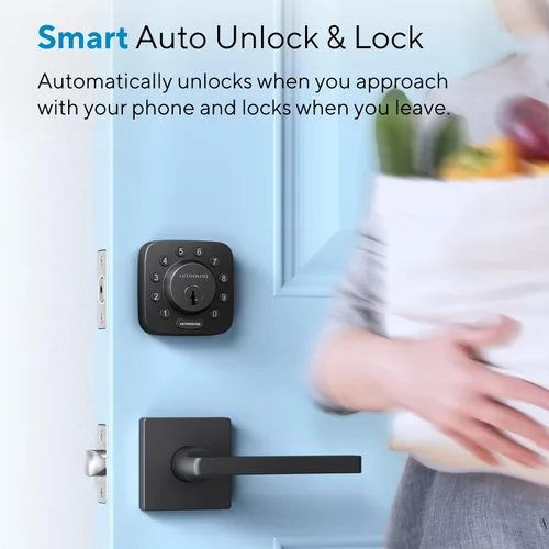 Vista 4 de ULTRALOQ U-Bolt - Cerradura inteligente WiFi con sensor de puerta, cerradura de puerta de entrada sin llave 5 en 1 con WiFi, Bluetooth, control
