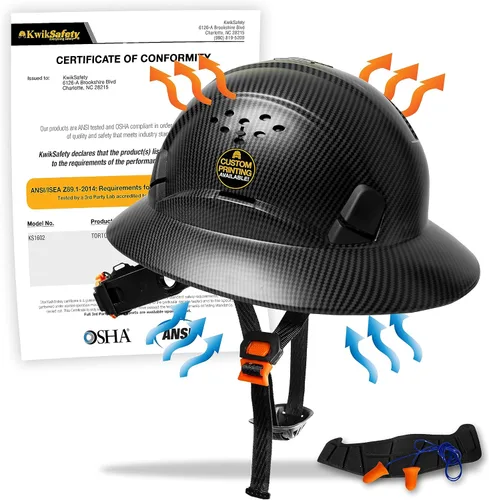 Vista 20 de KwikSafety - Charlotte, NC - Sombreros duros [Ala completa, estilo gorra, estilo de escalada] Tipo 1, Clase C ANSI OSHA