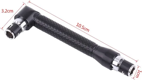 Vista 9 de Cuifati Llave en forma de L, llave hexagonal en forma de L de 1/4 de pulgada, cabezal doble con varias puntas de destornillador, herramienta