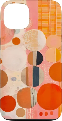 Vista 7 de iPhone 16 Abstract Boho Warm Orange and Pink Mid Century Modern Case