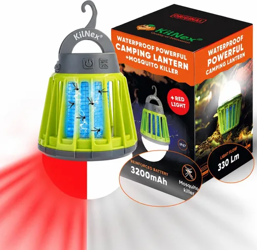 Vista 9 de Linterna de campamento con protección contra mosquitos, resistente al agua, IP67, luz blanca roja, compacta y portátil para campamento, senderismo