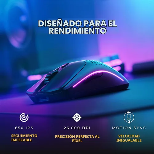 Vista 3 de Glorious Gaming Model O 2 Ratón Inalámbrico para Juegos - Inalámbrico Híbrido 2.4GHz y Bluetooth, 68g Superligero, Larga Duración de Batería, Sensor