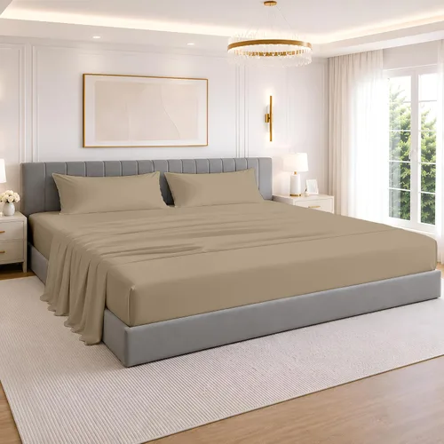 Vista 12 de SGI Bedding Juego de sábanas de 108 x 108 pulgadas, 4 piezas, 100% algodón egipcio, bolsillo profundo de 12 pulgadas, ultra suaves, transpirables