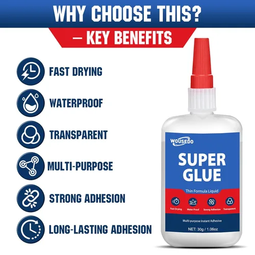 Vista 3 de Super Glue Liquid 30g, Fast Bonding Instant All Purpose Crazy Glue