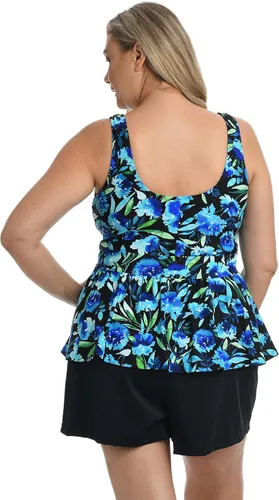 Vista 2 de Maxine of Hollywood Women's Over The Shoulder Empire Tankini Swimsuit Top Campos de diente de león