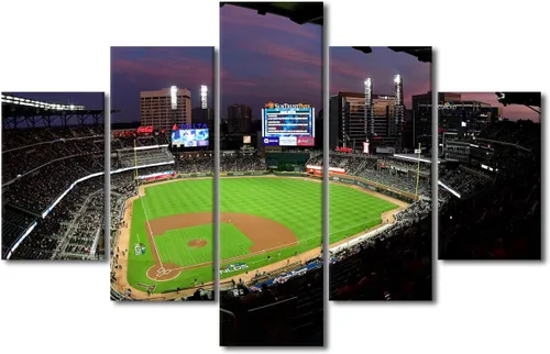 Vista 35 de Arte para pared, lienzo para estadio deportivo, arte para pared, diseño de campo de Wrigley en Chicago, pinturas de Chicago, impresiones sobre