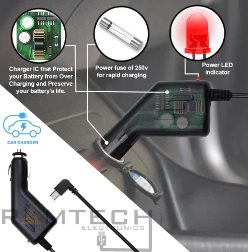Vista 3 de Ramtech - Cable adaptador universal de corriente para cargador de automóvil de 12 V 2 A, compatible con Rand McNally TripMaker RVND 5510 5525 7710