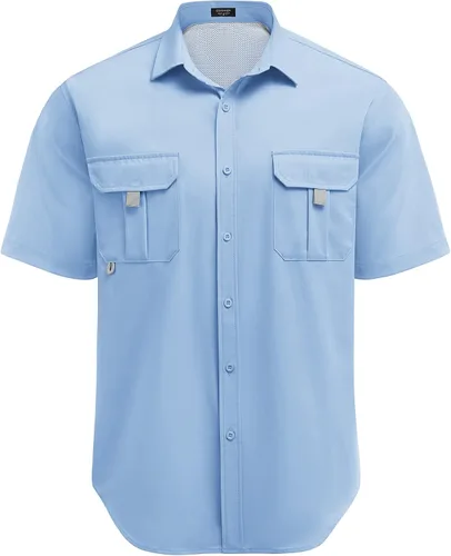 Vista 5 de COOFANDY Men's Fishing Shirt Performance Waterproof Dry SPF Hiking Button Down Shirts