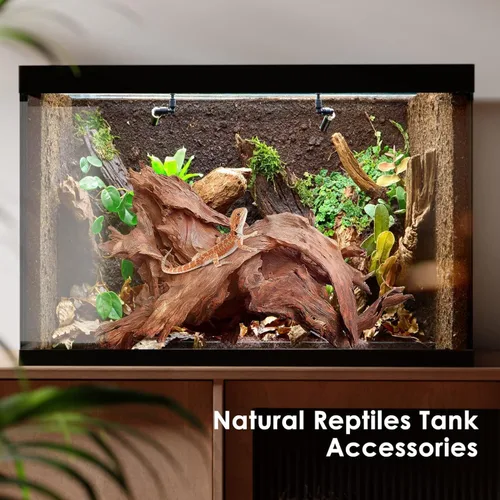 Vista 6 de Jorewood Madera flotante natural grande para acuario para peceras y terrarios de reptiles, decoraciones seguras para peceras, ramas retorcidas