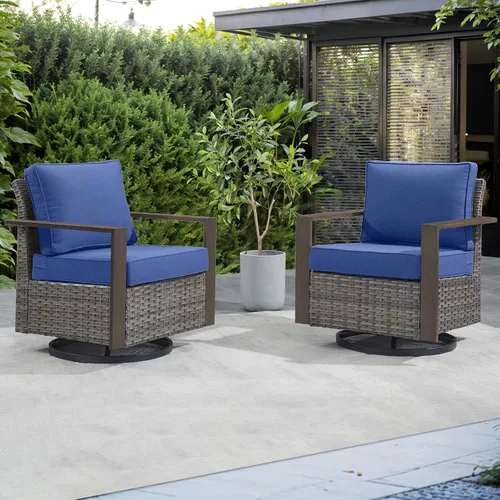 Vista 53 de Rilyson Sofá de mimbre para patio al aire libre, sofá de muebles de patio de ratán con marco resistente, mimbre de polietileno para todo