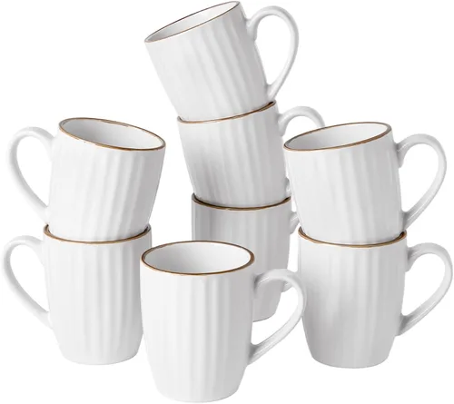 Vista 31 de famiware Venus - Tazas de café para 4, juego de tazas de 12 onzas, taza para beber con asa para café, té, cacao, leche, carbón