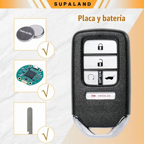 Vista 6 de SUPALAND Llavero de entrada sin llave compatible con Honda CRV Civic 2016 2017 2018 2019 2020 2021 Control remoto inteligente botón de arranque