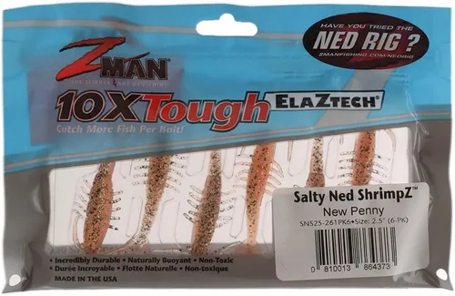 Vista 2 de Z-Man SNS25-261PK6 Salty Ned Shrimpz 2.5" New Penny 6 Pack