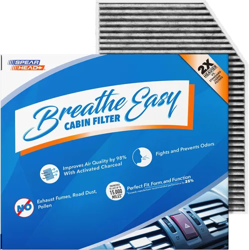 Vista 12 de Spearhead Odor Defense Breathe Easy - Filtro de cabina para AC y calentador Compatible con Chrysler 200 2015-17, Cherokee 2014-18 como OEM Hasta