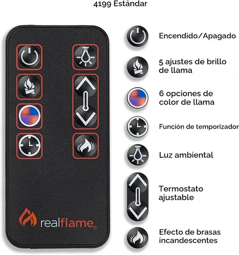 Vista 9 de Real Flame 5950E - Chimenea eléctrica esquinera Chateau, pequeña, color nogal oscuro.