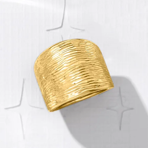 Vista 4 de Ross-Simons Italian 14kt Yellow Gold Diamond-Cut Dome Ring