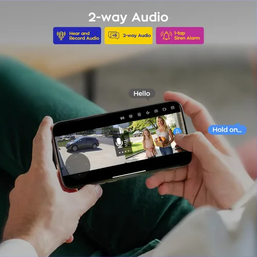 Vista 7 de xmartO [Dual-CAM 180+° FOV] Cámara de seguridad para el hogar WiFi 6 6MP 2 en 1 con seguimiento de IA, zoom de inclinación panorámica, banda dual
