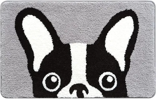 Vista 9 de Ankah Dog Series - Alfombra de baño de la colección de animales Shiba y Corgi, felpa suave y peluda, antideslizante, altamente absorbente, lavable a
