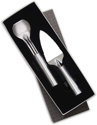 Vista 4 de Rada Cuchara para pastel de cubiertos y helado - Juego de regalo Pie A 'La Mode con asas de resina de acero negro