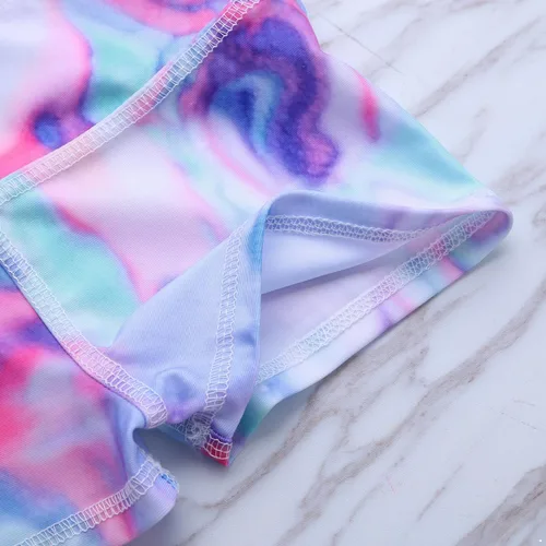 Vista 5 de Traje de baño deportivo sin mangas con pantalones cortos para entrenamiento y fitness para niñas y niñas