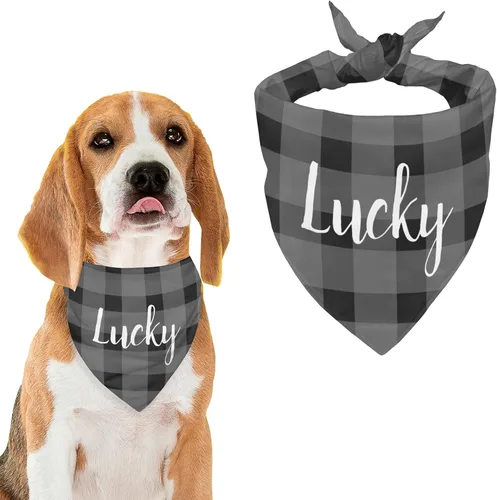 Vista 11 de Bandana personalizada para perro con nombre de poliéster, bandana personalizada para perro, triángulo, bufanda personalizada para mascotas