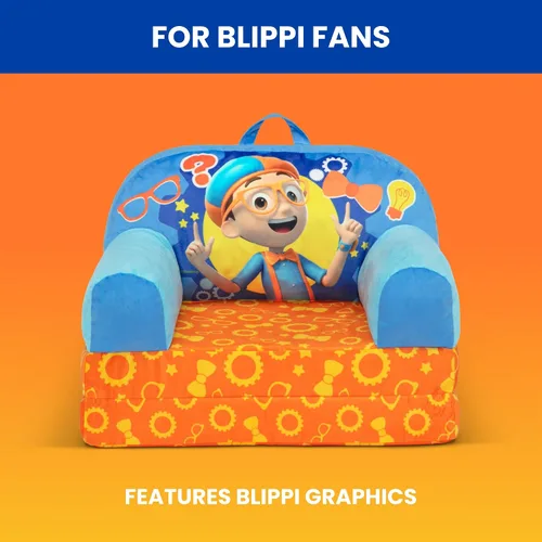 Vista 5 de Delta Children - Silla para niños Blippi Cozee Buddy abatible, azul
