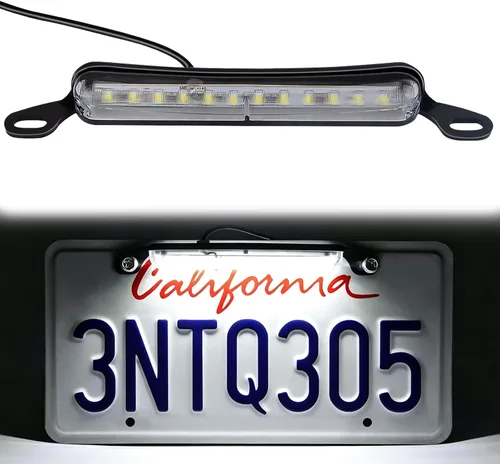Vista 10 de Luces LED de matrícula de 12 V CC, luz universal de matrícula, conjunto de lámpara de matrícula impermeable, luz LED de placa de repuesto