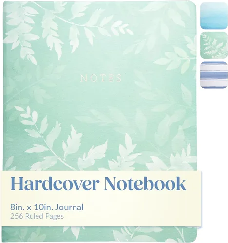 Vista 29 de WORLD TRAVELER Cuaderno de Diario Grande Rayado - Cuaderno de Tapa Dura que se Abre Plano con 2 Marcapáginas de Cinta, Diario de Escritura de Tapa