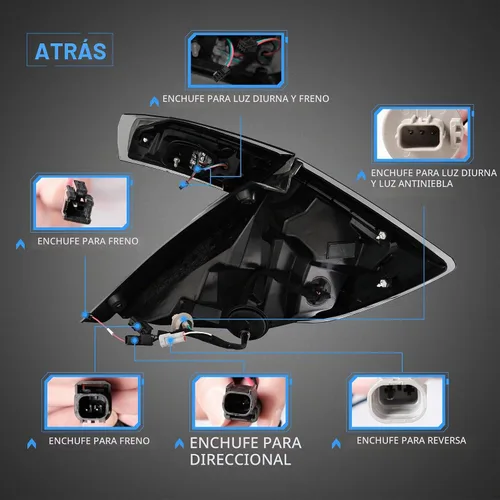 Vista 5 de Vland Luces traseras led compatibles con Honda Civic Hatchback de 10ª generación 2018-2021 (NO para Coupe) con animación dinámica con señal de luz