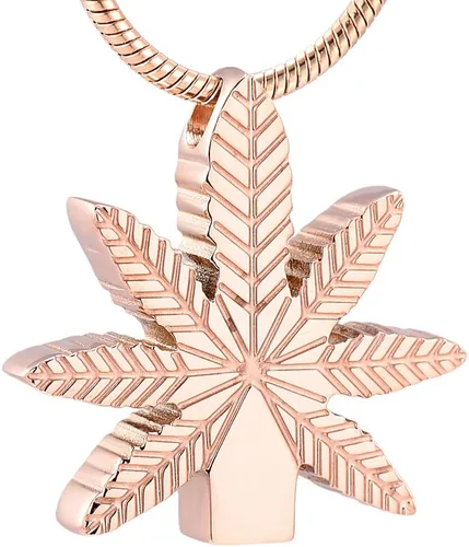 Vista 8 de shajwo Collares de urna de hojas de marihuana para cenizas para mujeres y hombres, joyería de cremación, colgante conmemorativo de cenizas humanas
