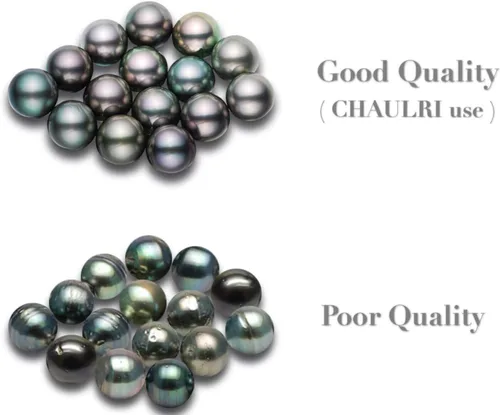 Vista 4 de CHAULRI Aretes de gota de amor en espiral de calidad AAA, perla negra tahitiana genuina de 8 a 0.354 in, chapado en oro de 18 quilates, plata de ley