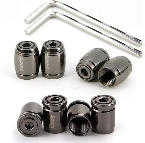 Vista 10 de Dsycar Paquete de 8 tapas de vástago de válvula de neumático de bloqueo con sello de goma, tapas de vástago de válvula de aluminio antirrobo