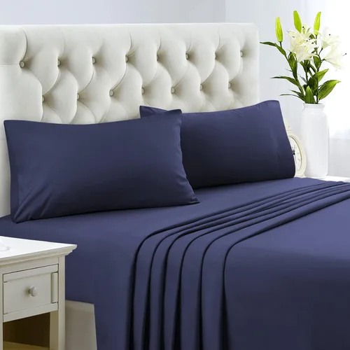 Vista 99 de HOMEIDEAS Sábanas de cama tamaño completo – Juego de 6 piezas (azul aguamarina) – Sábanas de ropa de cama de microfibra cepillada extra suave