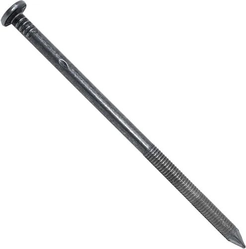 Vista 6 de 1/4" x 5" (40d) Tempered Ring Shank Pole Barn Nails - Use for landscaping timbers, railroad ties, pole barns and load bearing structures. 5 Pound
