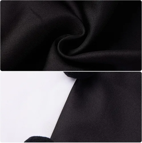 Vista 7 de AwwwCos Disfraz de payaso para cosplay, color blanco y negro, para fiesta de Halloween, carnaval, ropa divertida