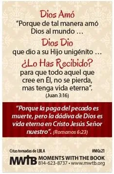 Vista 2 de From God With Love (Mini Gospel Tract Card - Paquete de 100 - Español)