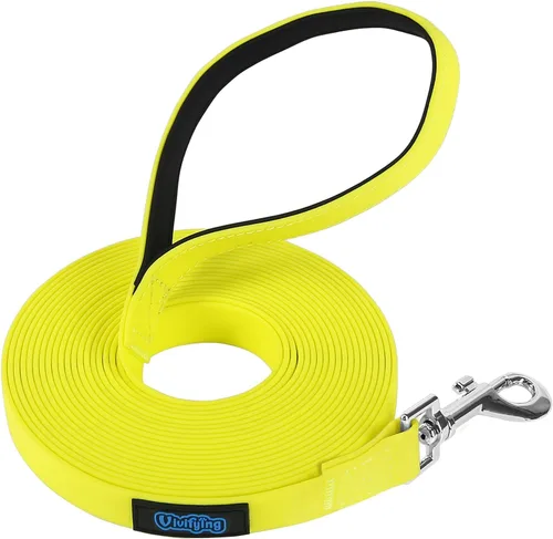 Vista 12 de Vivifying Correa impermeable para perro, correa de entrenamiento para perros de 20 pies, correa duradera con revestimiento de PVC, correa larga