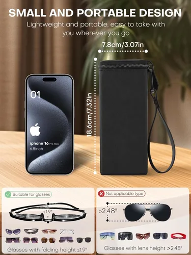 Vista 64 de Sunglasses Travel Case Organizer Hangable for Men Women, Eyeglasses Foldable Storage Organizer