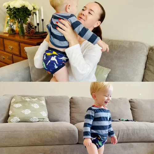 Vista 2 de BIG ELEPHANT Pantalones de entrenamiento para niños pequeños, ropa interior absorbente de algodón suave para bebés niños y niñas