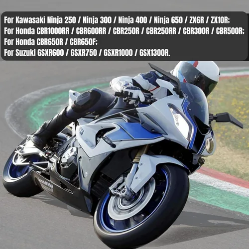 Vista 6 de 2025 Espejos laterales de motocicleta más recientes compatibles con GSXR 600 750 1000 CBR300R CBR500R CBR600RR CBR1000RR EX250 EX300 EX400 EX650